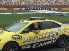 Carolina Panthers' Greg Olsen takes harrowing NASCAR pace car ride
